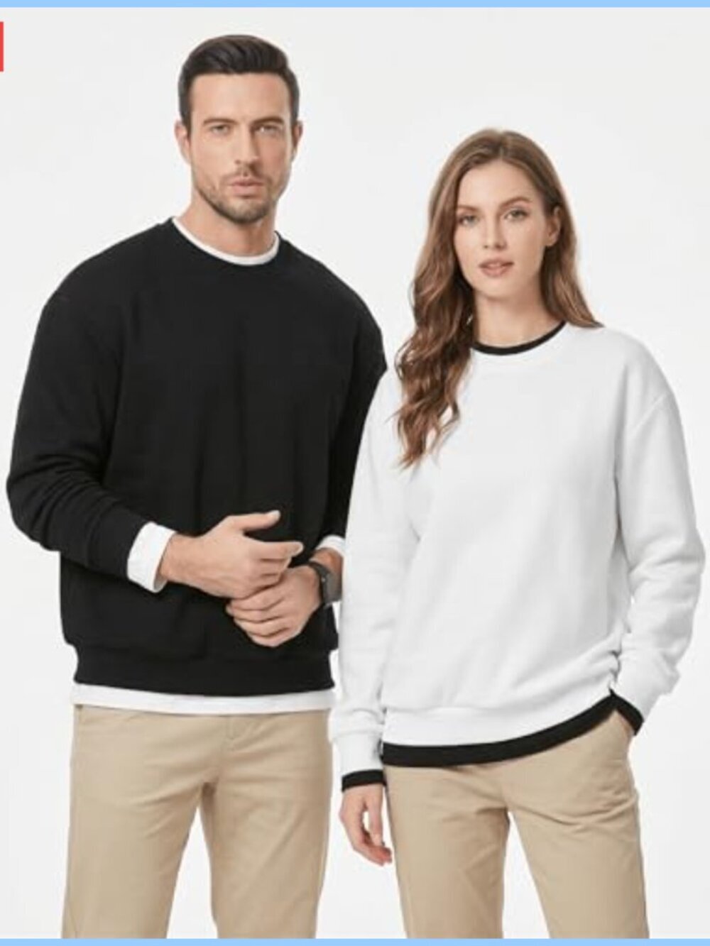 Men's Fleece Lined Crewneck Pullover Sweatshirt Heavyweight Winter - Picture 3 of 6